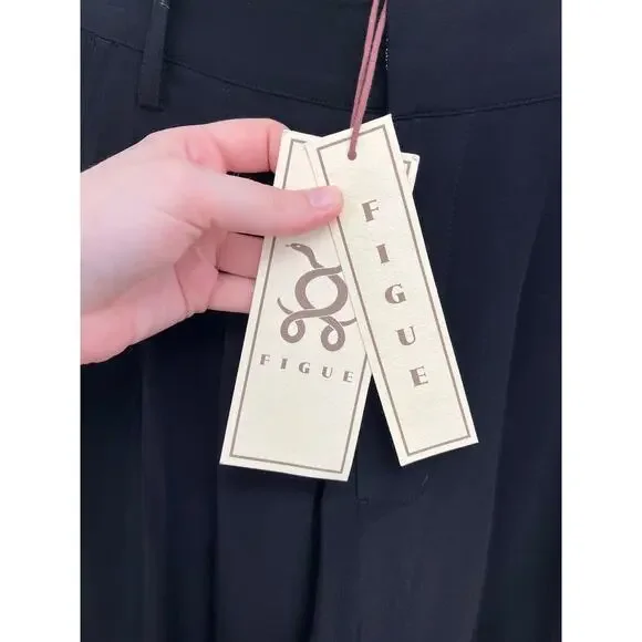 NWT Figue Hadley Embellished Beaded Pleated Drapey Straight Leg Trousers Size 2 - Picture 10 of 15